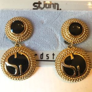 NEW Vintage St John Earrings Clips 1970s fabulous